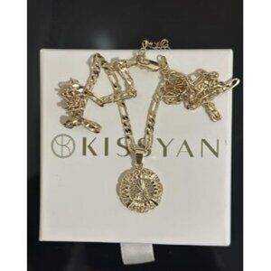 New Initial Necklace for Women,14K Gold Plated Round Letter Pendant Necklace